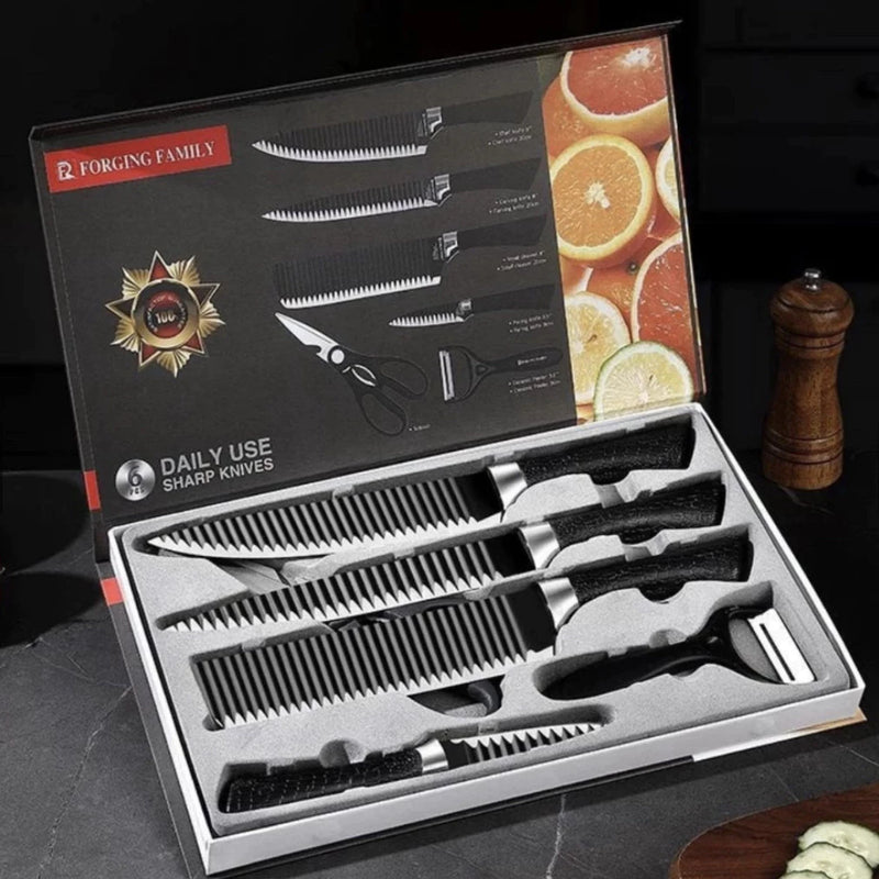 Kit de Facas Churrasco Profissional Antiaderente 6 Peças